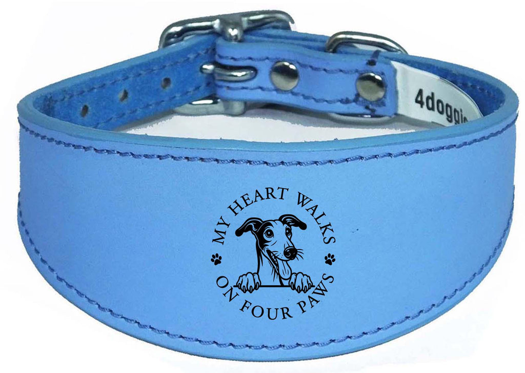 Greyhound Whippet Handmade Wide Leather Collar For Sighthound NL 41