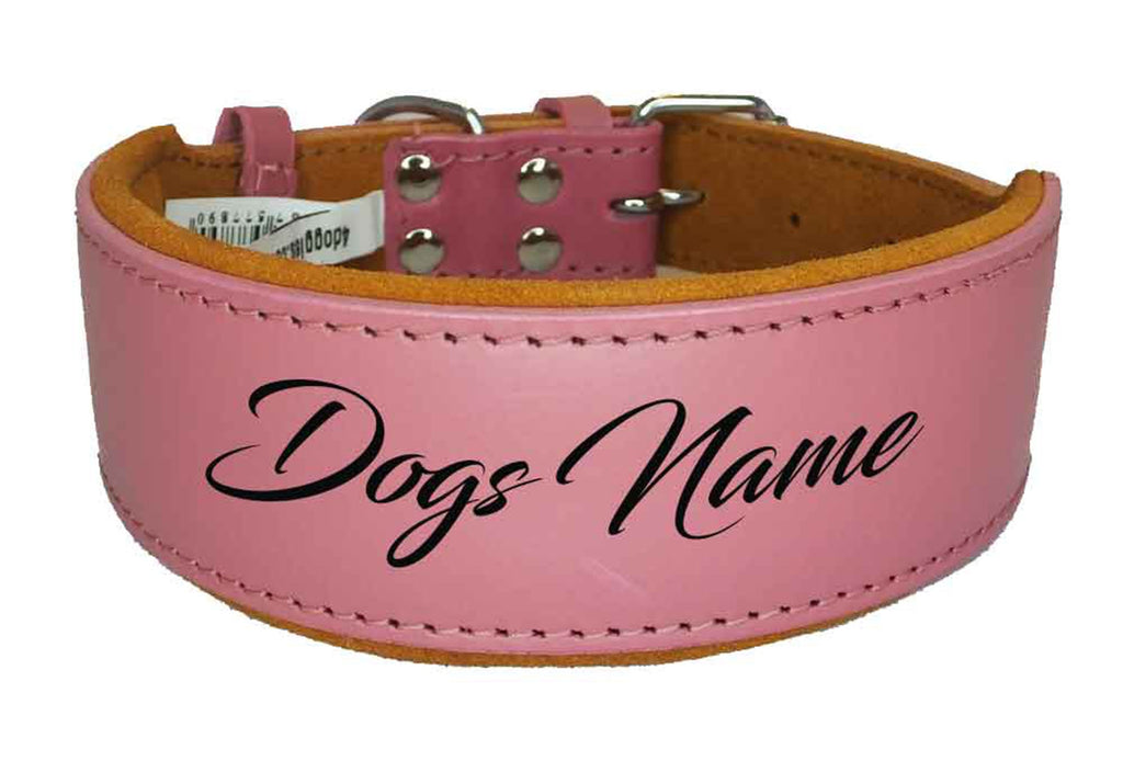 Personalised Leather Staffy Dog Collar Bull Terrier Bulldog Dogs Name Collar
