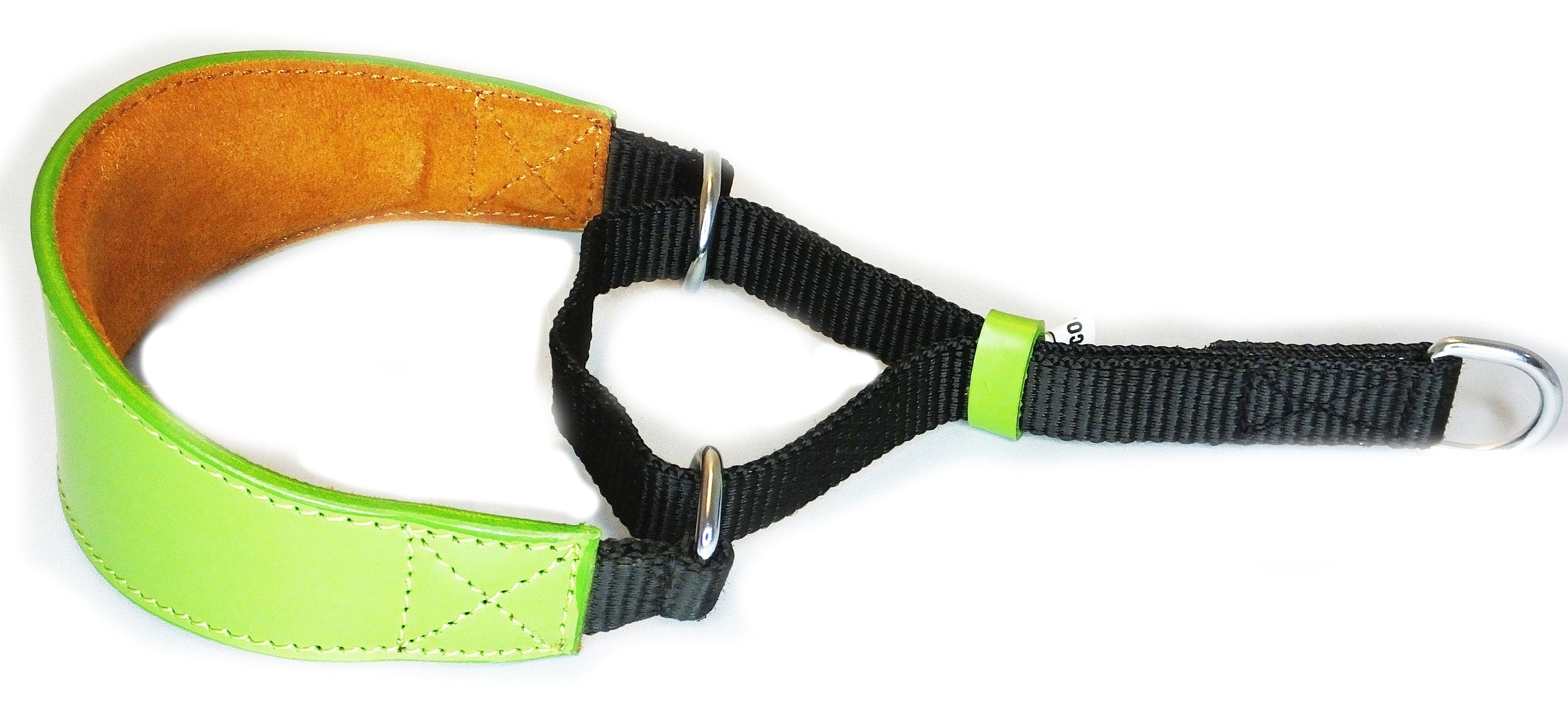 Italian Greyhound Whippet  Greyhound Afghan Saluki Leather Dog Collar Padded Suede Backing Martingale D22
