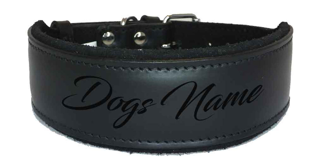 Personalised Leather Staffy Dog Collar Bull Terrier Bulldog Dogs Name Collar