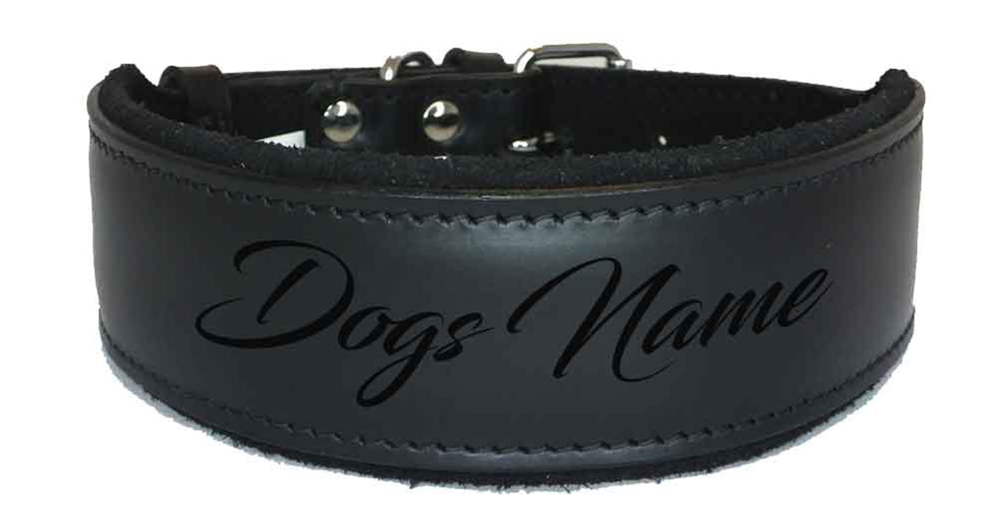 Personalised Leather Staffy Dog Collar Bull Terrier Bulldog Dogs Name Collar