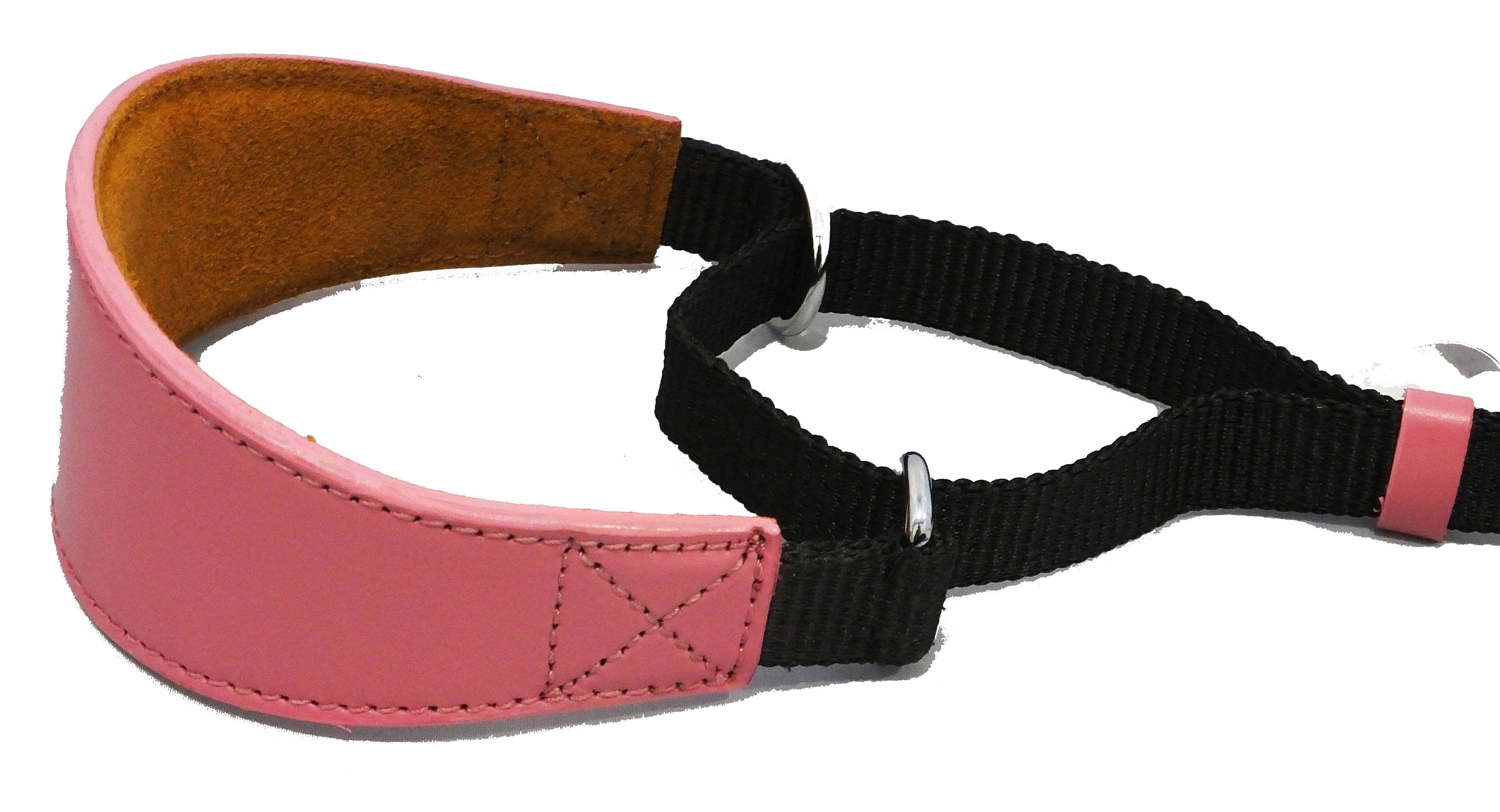 Leather Dog Collar Padded Suede Backing Greyhound Whippet Hound Martingale D7