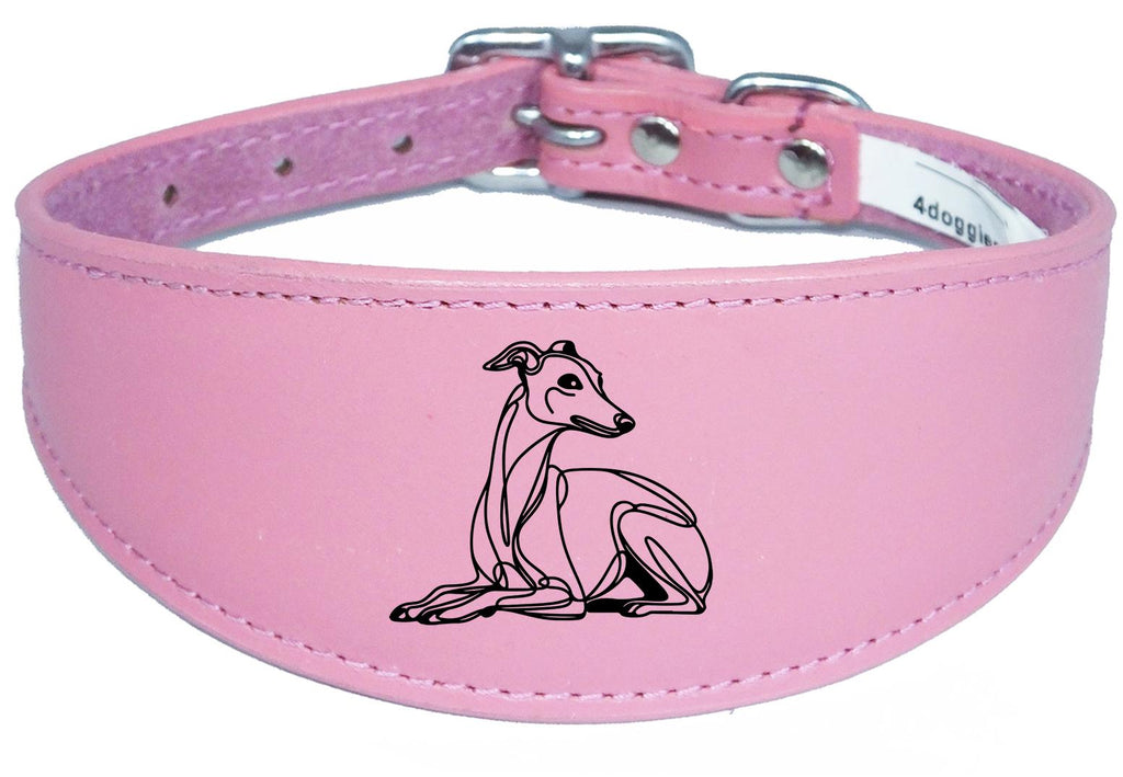 Wide Leather Handmade Collar For Greyhound Whippet Sighthound NL 36
