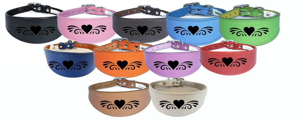 Italian Greyhound Whippet Collar Greyhound Leather Dog Collar Padded Backing Laser Engraved D4