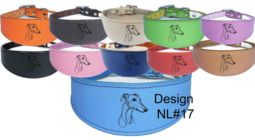 Sighthound Collar Luxury Padded Leather Handmade in the UK NL 17