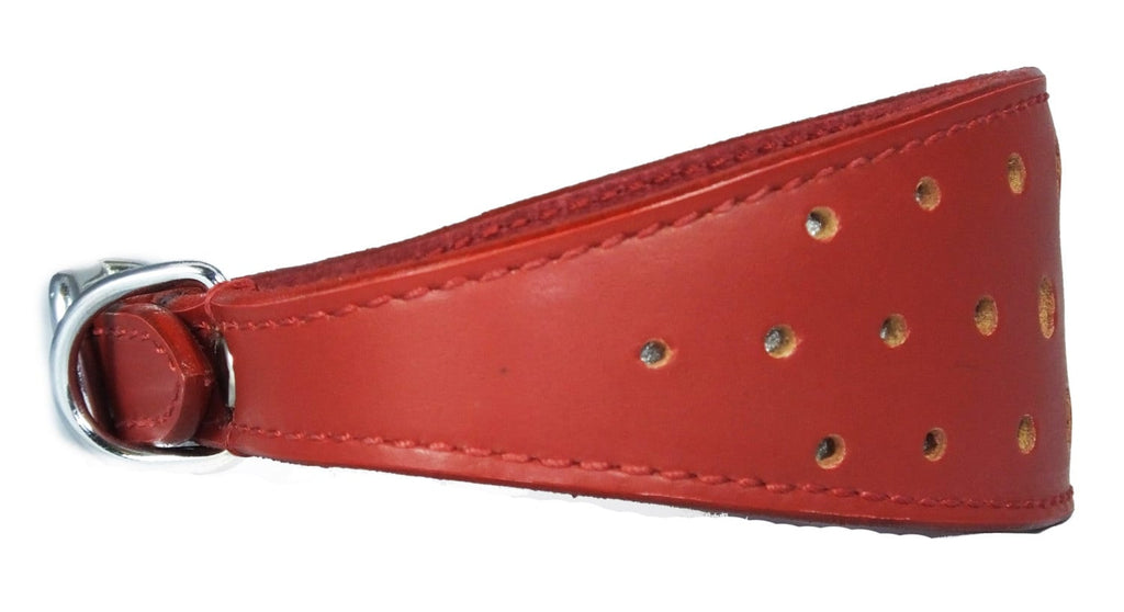 Red  Circle Glitter Design Leather Whippet Collar Greyhound Collar Sight hound Dogs Collar