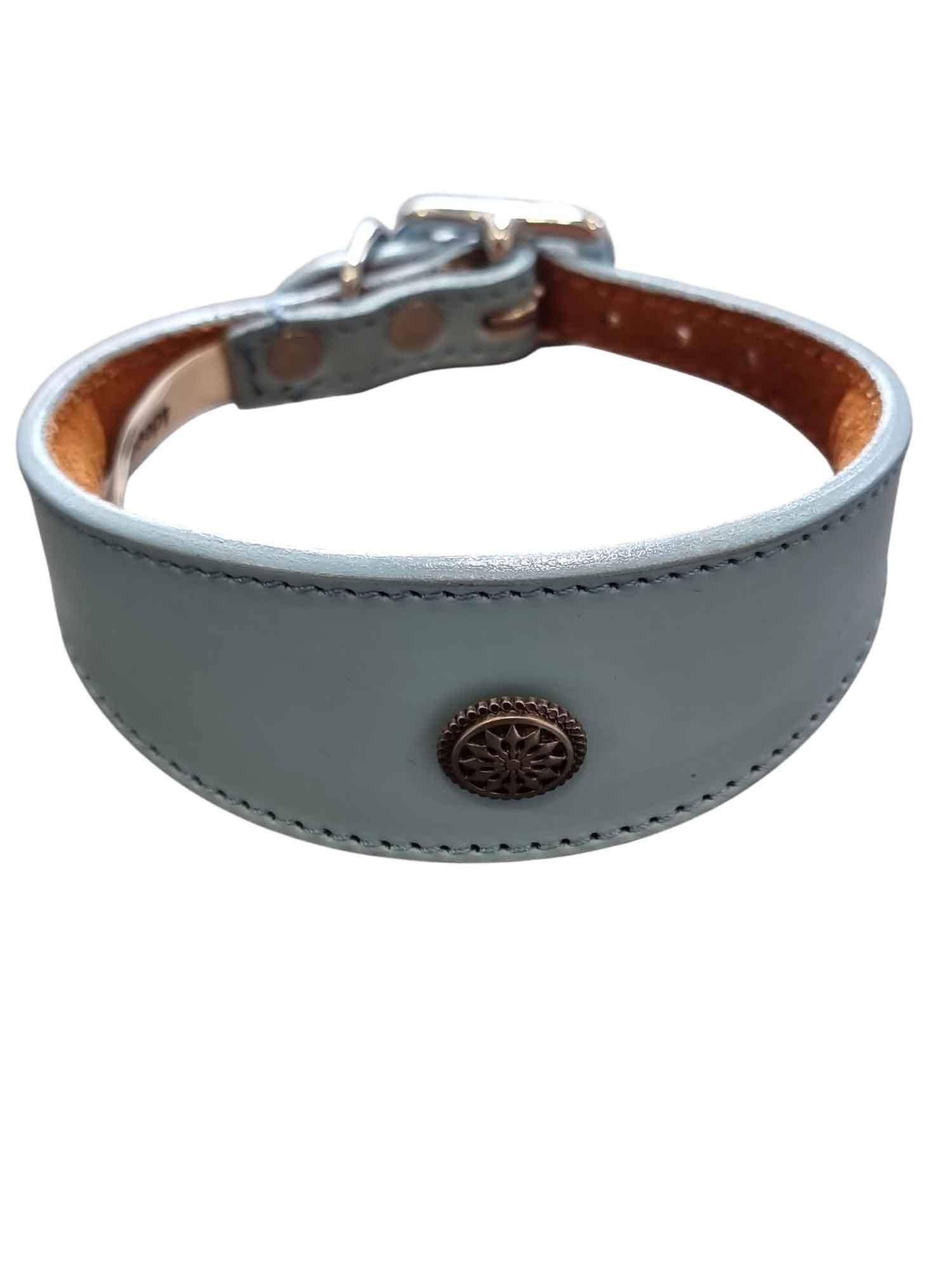 Leather Collar For Whippet Greyhound Lurcher Decorative Stud Design DS 3
