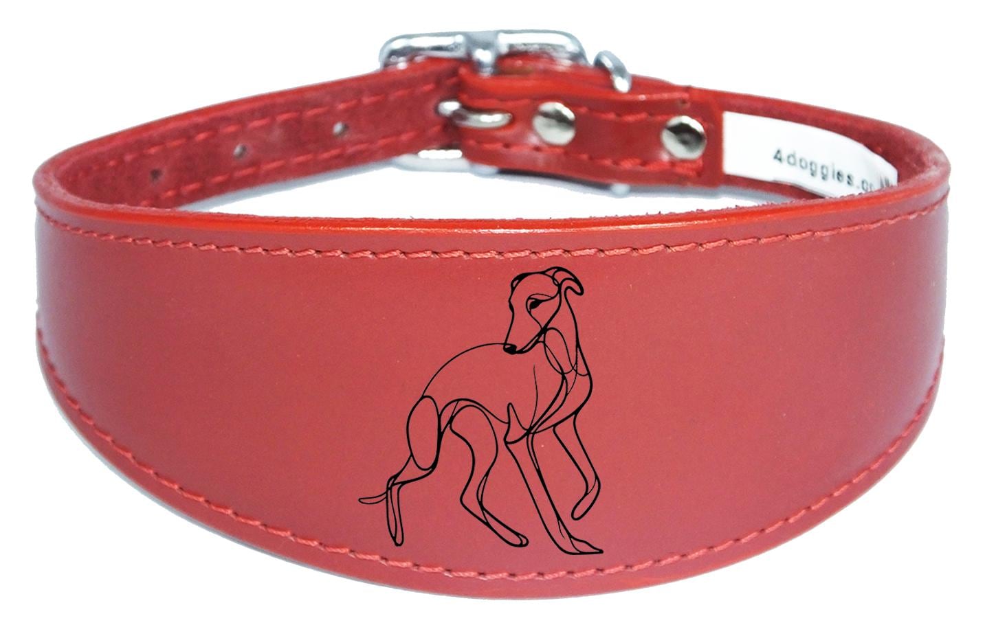 Whippet Sighthound Collar Luxury Padded Leather Handmade in the UK NL 18
