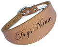 Tan Personalised Leather Dog Collar Whippet, Greyhound Collar Sighthound Dogs