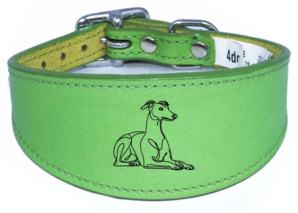 Wide Leather Collar For Greyhound Whippet Sighthound NL 32