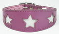 Purple Leather Whippet Collar Greyhound Collar Sparkle Glitter Star Sighthound Dogs