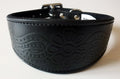 Black Paisley Embossed Leather Whippet Collar Greyhound Collar Dog Collars Galgo