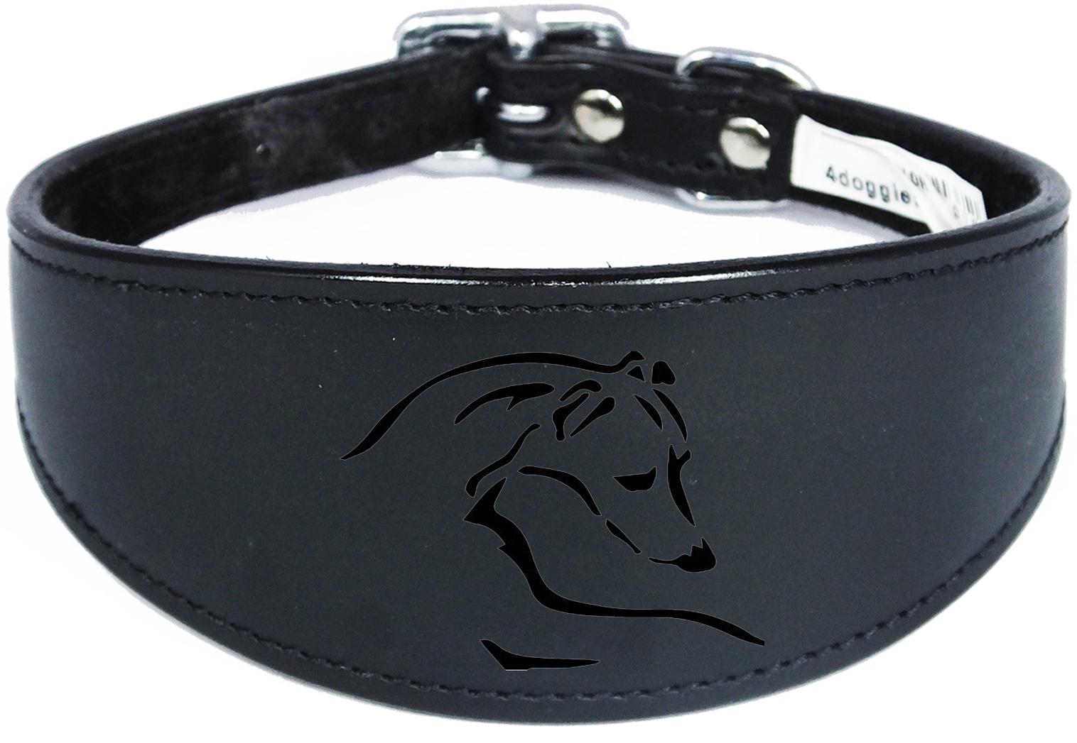 Dog Collar Leather Greyhound Collar Whippet Collar Padded Backing Laser Engraved D12