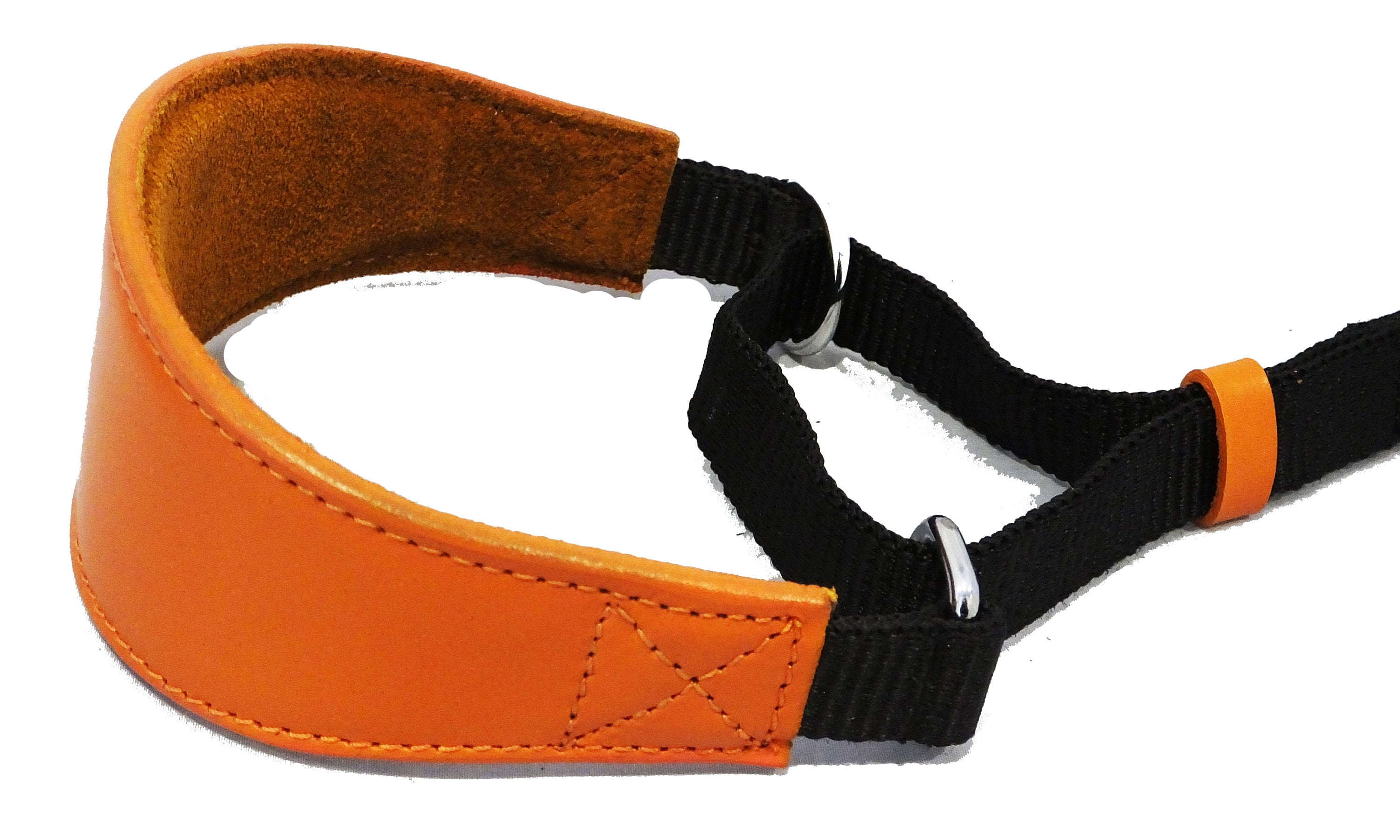 Greyhound Whippet Leather Dog Collar Padded Suede Backing Hound Martingale D12