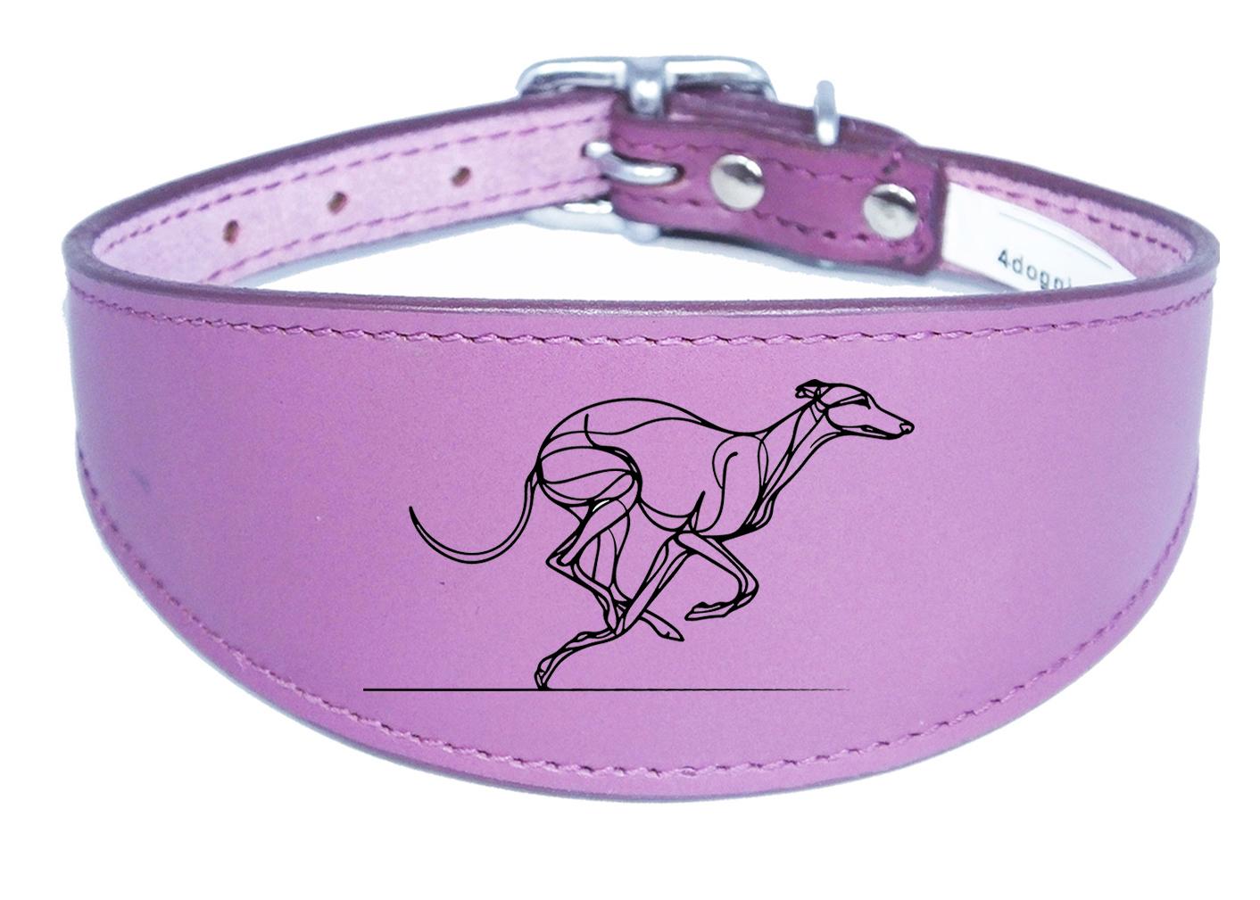 Greyhound Sighthound Whippet Wide Dog Collar with Padded Backing NL 15
