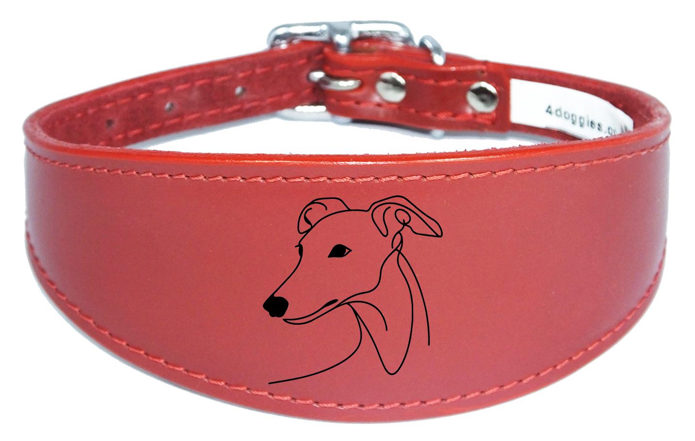 Sighthound Whippet Dog Collar Leather Greyhound with Padded Backing NL 7