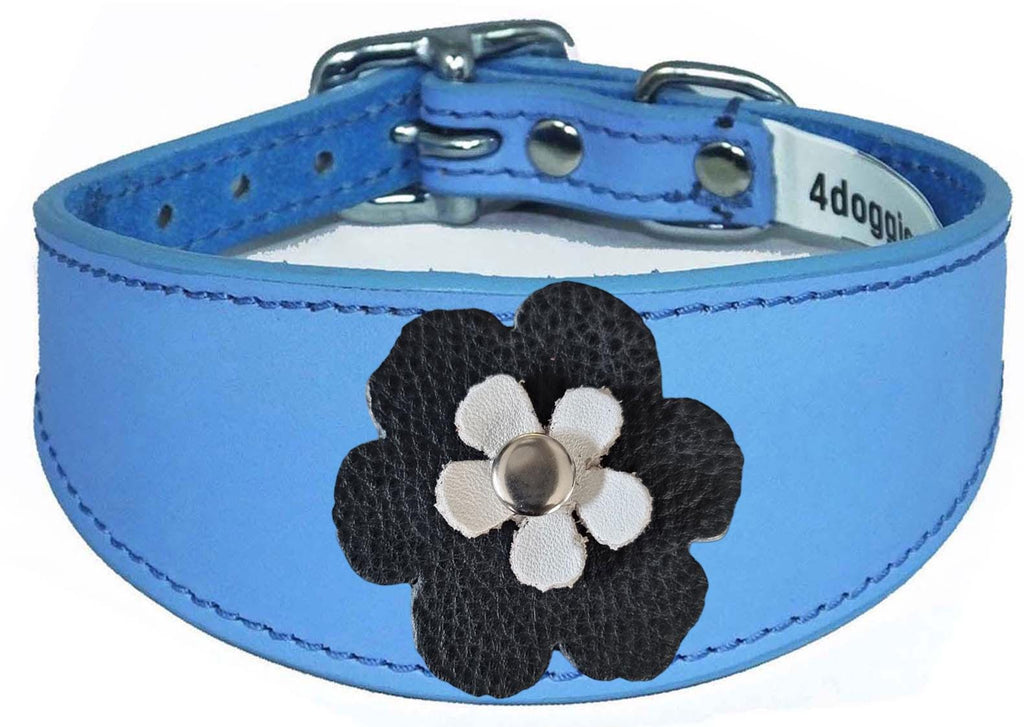 Whippet Greyhound Sighthound Lurcher Decorative Flower Design Leather Collar FD5-7