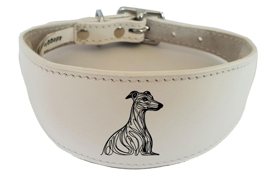 Wide Leather Handmade Collar For Greyhound Whippet Sighthound NL 37