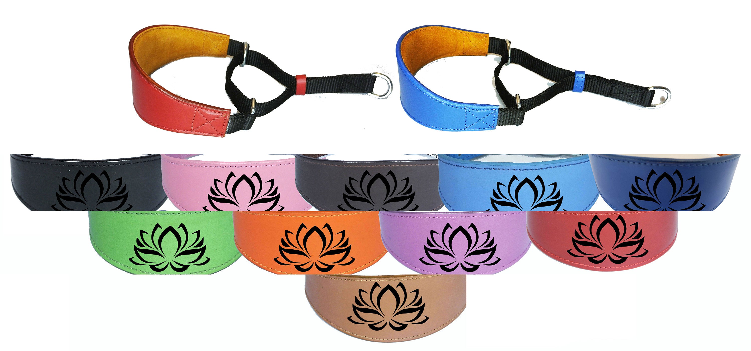 Italian Greyhound Whippet  Greyhound Afghan Saluki Leather Dog Collar Padded Suede Backing Martingale D24