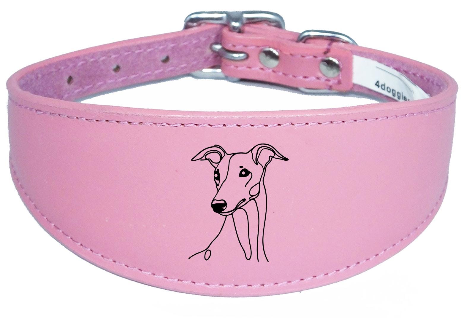 Handmade Wide Leather Collar For Greyhound Whippet Sighthound NL 34