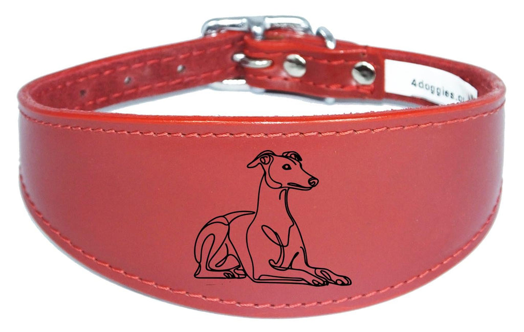 Wide Leather Collar For Greyhound Whippet Sighthound NL 32