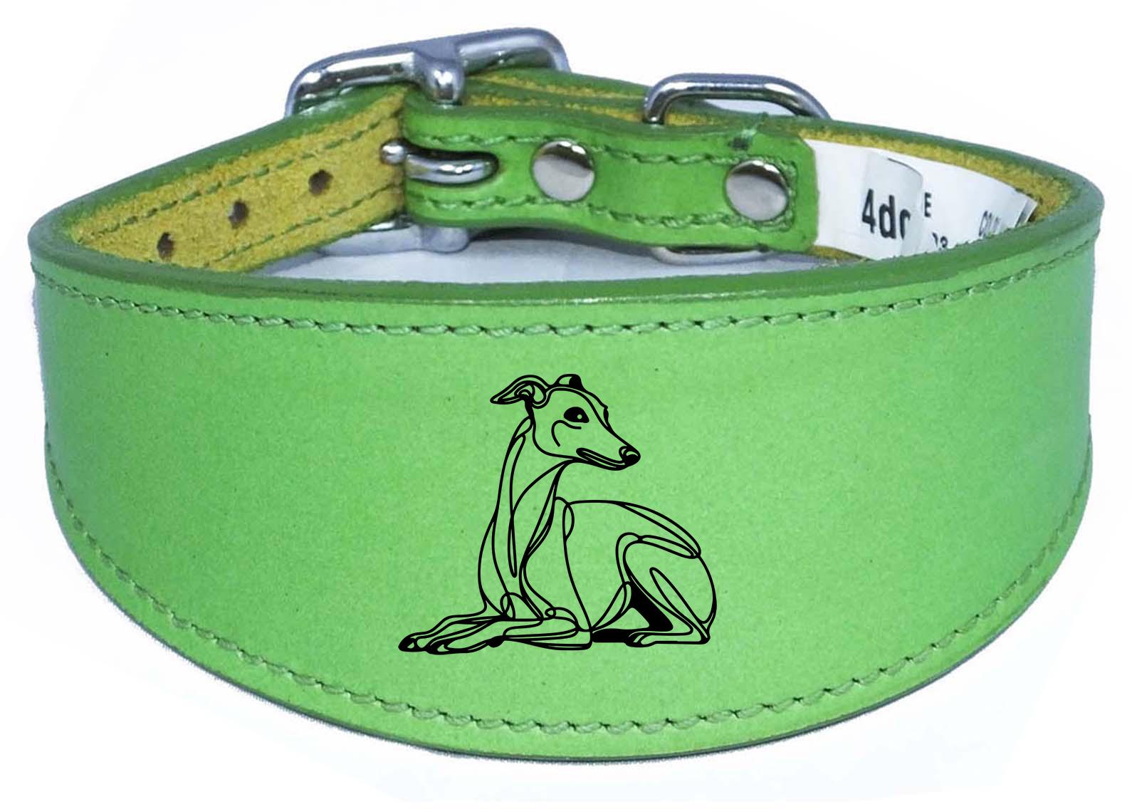 Wide Leather Handmade Collar For Greyhound Whippet Sighthound NL 36