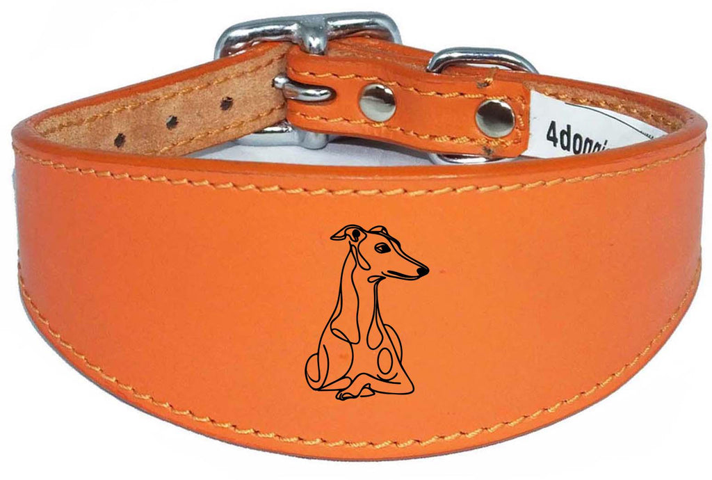 Leather Handmade Wide Collar For Greyhound Whippet Sighthound NL 38