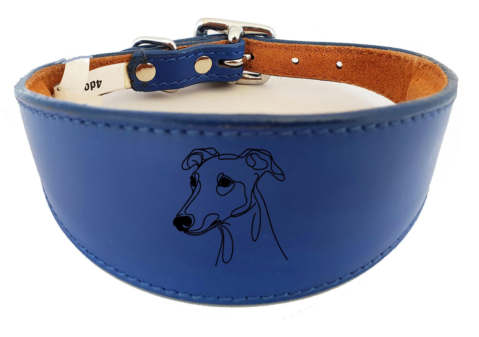 Sighthound Leather Handmade Wide Collar For Greyhound Whippet NL 39