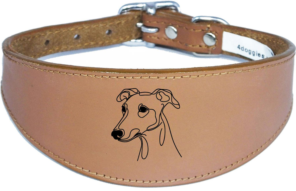 Sighthound Leather Handmade Wide Collar For Greyhound Whippet NL 39