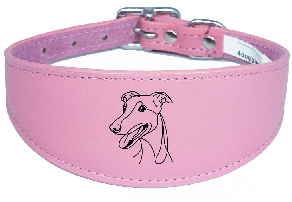 Whippet Dog Collar Leather Sighthound Greyhound with Padded Backing NL 5