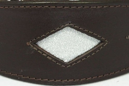 Brown Leather Whippet Collar Greyhound Sparkle Glitter Diamond Dog Collar Galgo Hound