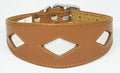 Tan Leather Whippet Collar Greyhound Sparkle Glitter Diamond Dog Collar Galgo Hound