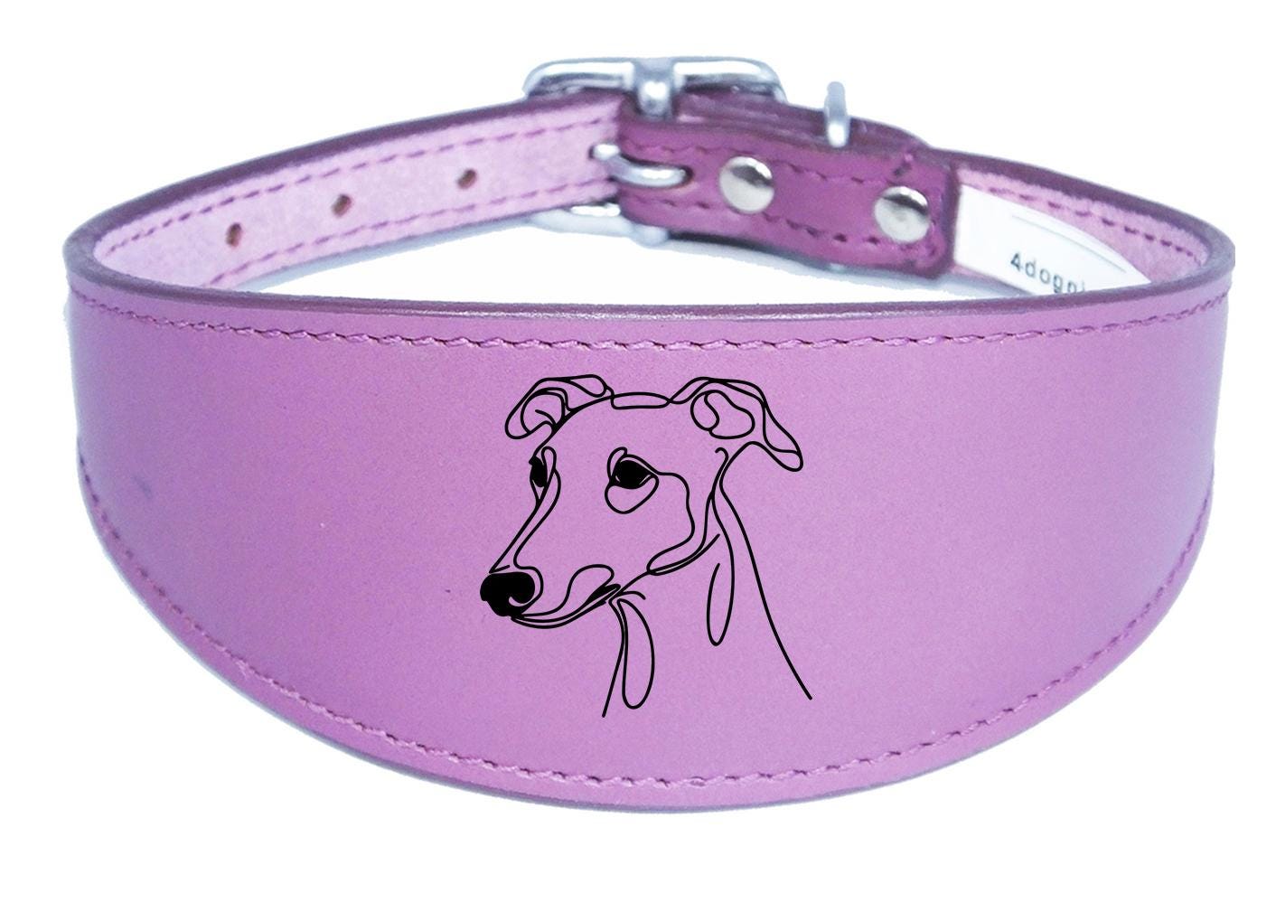 Sighthound Leather Handmade Wide Collar For Greyhound Whippet NL 39