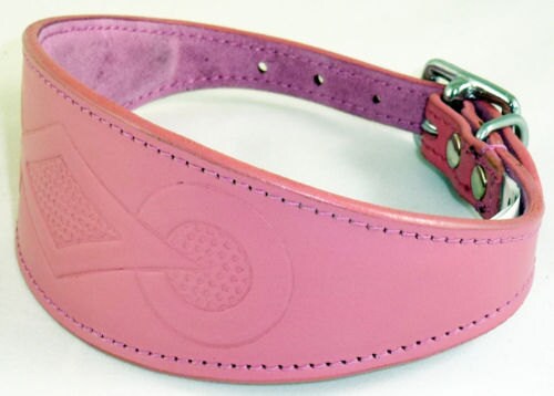 Pink Retro Embossed Leather Whippet Collar Greyhound Collar Dog Collars Galgo