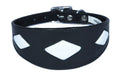 Black Leather Whippet Collar Greyhound Collar With Diamond Shape Design